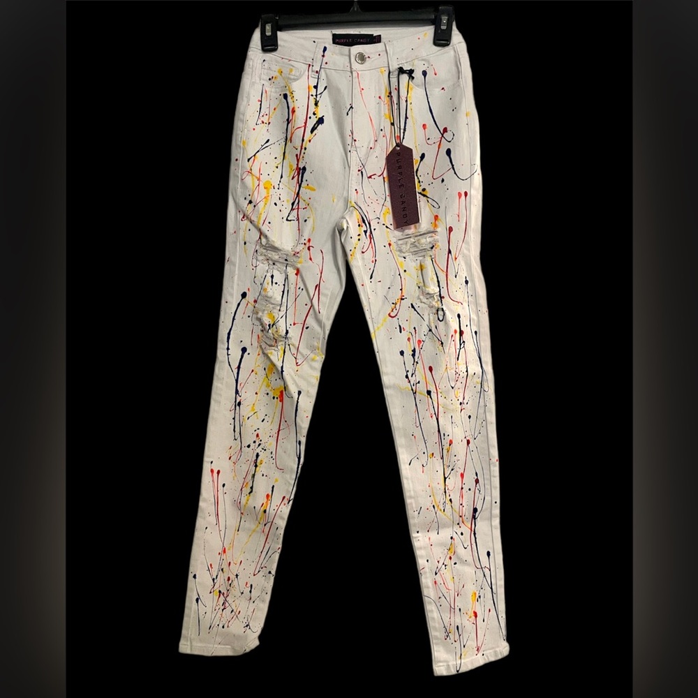 Purple Candy - Splatter Paint Jeans - Petite Small - Machine Washable